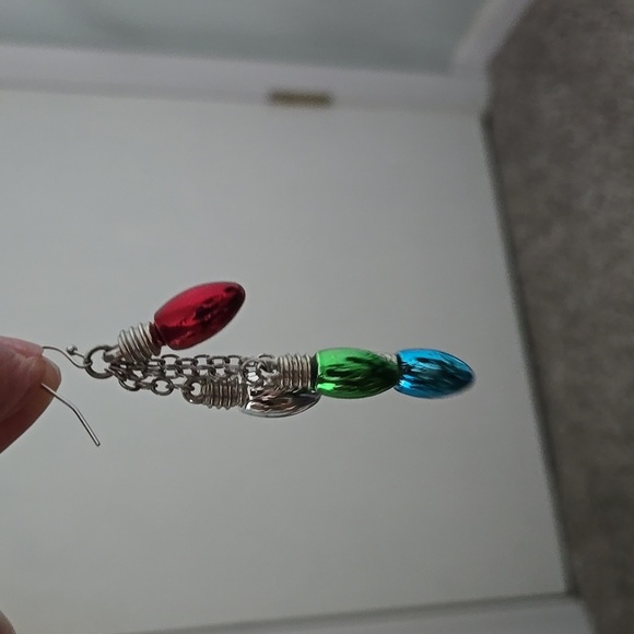 Colorful Christmas Light Bubs Drop Earrings - Picture 5 of 6